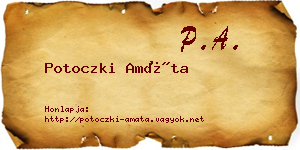 Potoczki Amáta névjegykártya